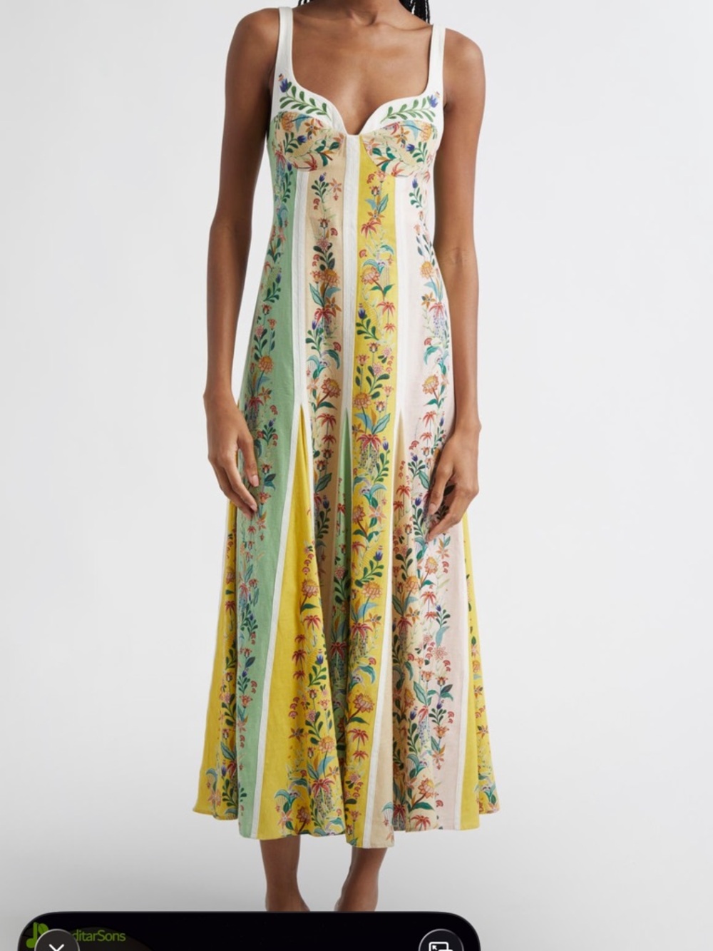 FARM Rio Mint & Yellow Floral Panel Maxi Dress - Picture 10 of 15